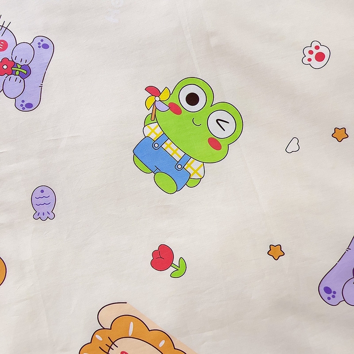 91家纺网 家纺一手货源 找家纺 鱼宝 2025新款全棉幼儿园套件 三件套—童真系列 可爱小动物