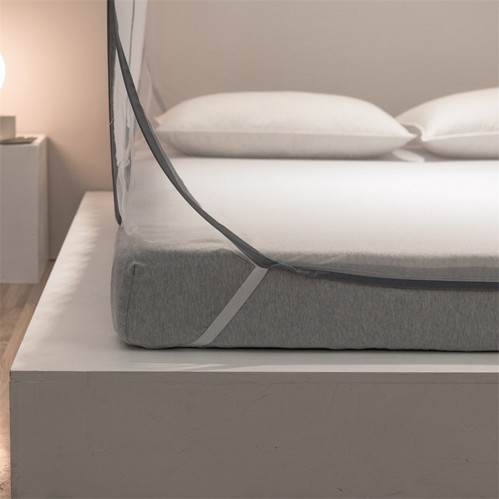 91家纺网 家纺一手货源 找家纺 佳梦家纺 2025新款云顶免安装蚊帐 大顶云顶加密灰