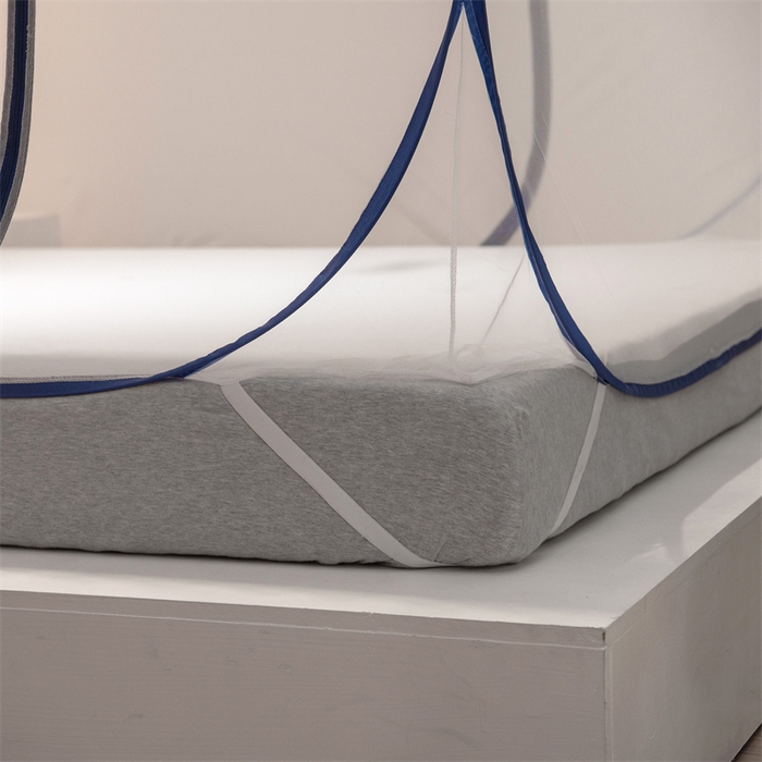 91家纺网 家纺一手货源 找家纺 佳梦家纺 2025新款云顶免安装蚊帐 大顶云顶加密蓝