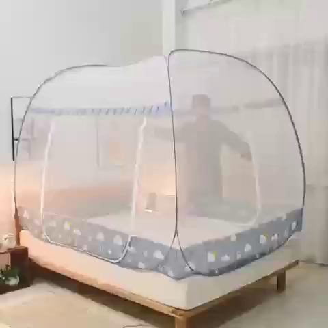 91家纺网 家纺一手货源 找家纺 （总）佳梦家纺 2025新款云顶免安装蚊帐