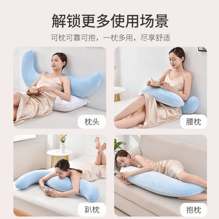 91家纺网 家纺一手货源 找家纺 栩裕纺织 2025新款舒适亲肤海马抱枕 宝宝绒-天蓝