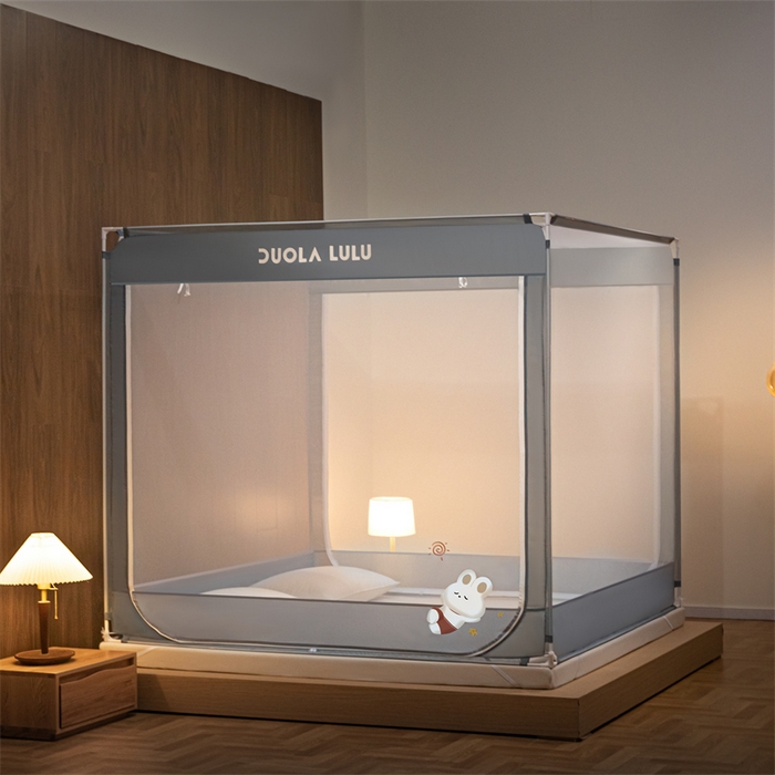 91家纺网 家纺一手货源 找家纺 （总）佳梦家纺 2025新款lulu烫画款坐床蚊帐