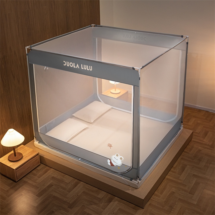 91家纺网 家纺一手货源 找家纺 （总）佳梦家纺 2025新款lulu烫画款坐床蚊帐