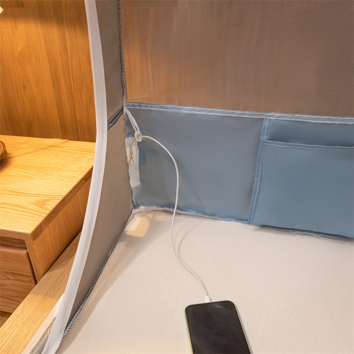 91家纺网 家纺一手货源 找家纺 佳梦家纺 2025新款lulu烫画款坐床蚊帐 LULU-景泰蓝