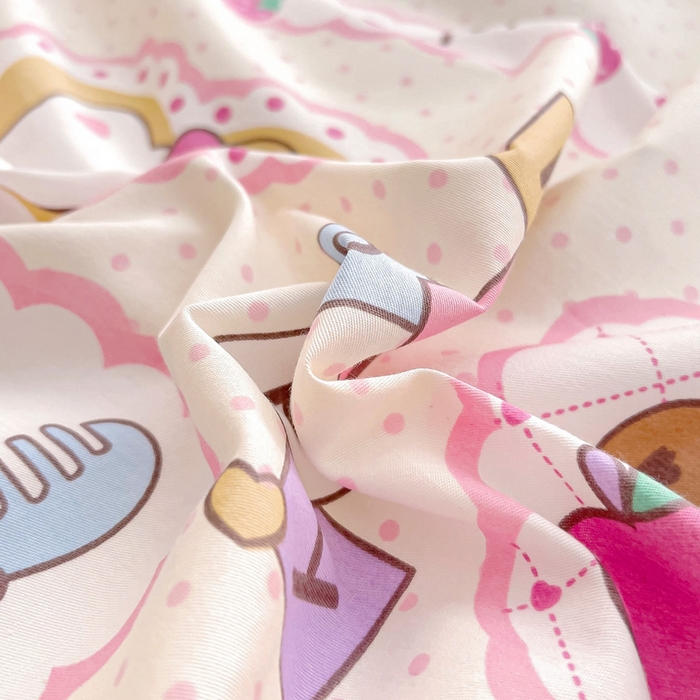 91家纺网 家纺一手货源 找家纺 鱼宝 2025新款全棉幼儿园套件 三件套—童真系列 粉粉猫