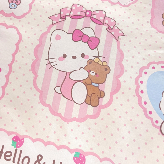 91家纺网 家纺一手货源 找家纺 鱼宝 2025新款全棉幼儿园套件 三件套—童真系列 粉粉猫