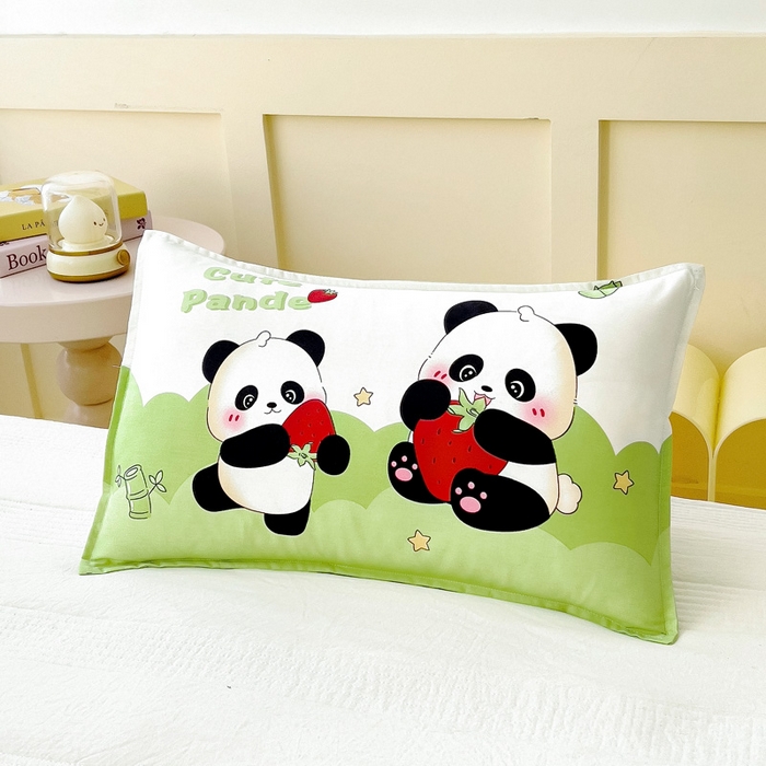 91家纺网 家纺一手货源 找家纺 鱼宝 2025新款全棉幼儿园套件 三件套—童真系列 哈喽熊猫