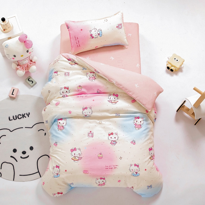 鱼宝 2025新款全棉幼儿园套件 三件套—童真系列 梦幻猫咪