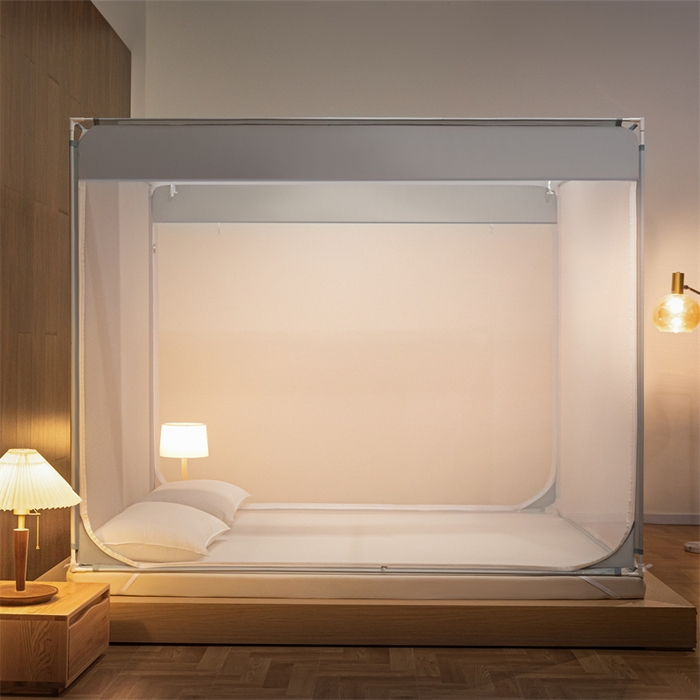 91家纺网 家纺一手货源 找家纺 （总）佳梦家纺 2025新款大方之家纯色坐床蚊帐