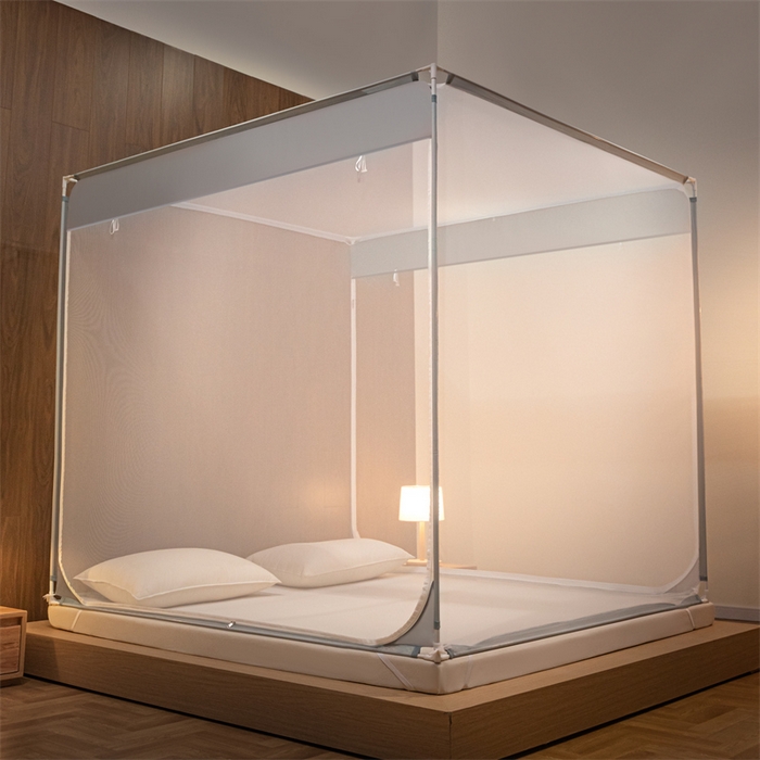 91家纺网 家纺一手货源 找家纺 （总）佳梦家纺 2025新款大方之家纯色坐床蚊帐