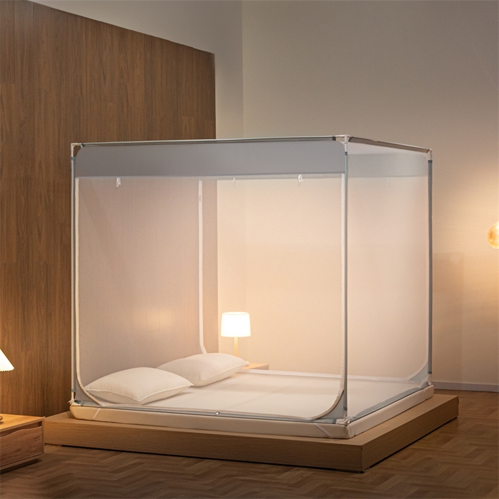 91家纺网 家纺一手货源 找家纺 （总）佳梦家纺 2025新款大方之家纯色坐床蚊帐