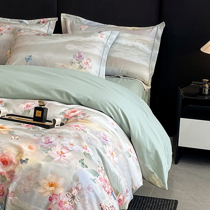 91家纺网 家纺一手货源 找家纺 格里芬 2025全棉加厚磨毛纯棉生态磨毛印花四件套 菲雅-兰