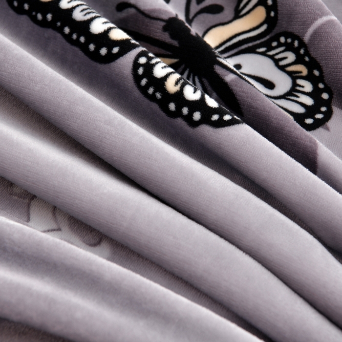 91家纺网 家纺一手货源 找家纺 芯诗曼2025新款8.5斤直播热款高克重牛奶绒法莱绒水晶金貂法莱绒四件套 梦蝶