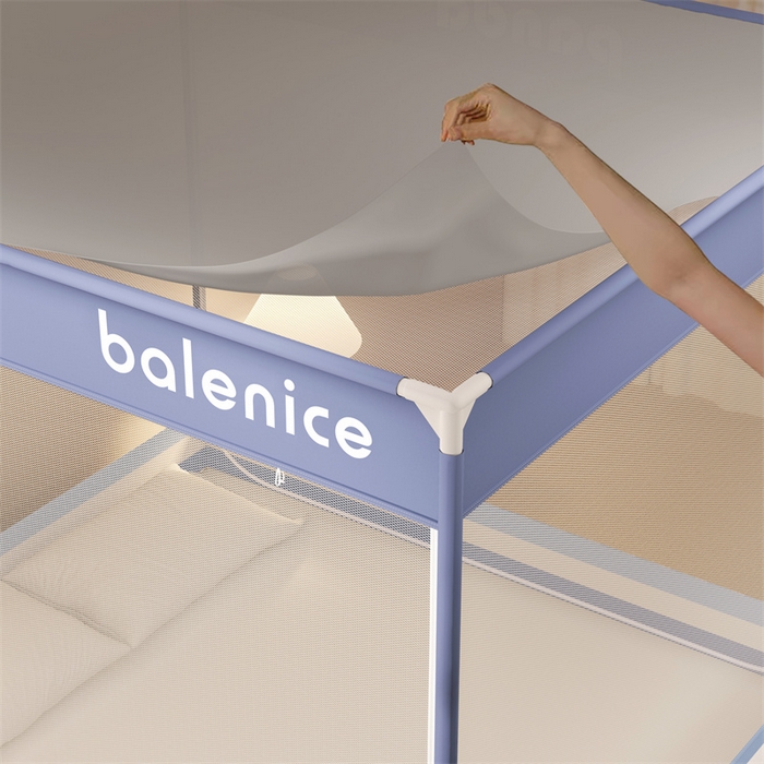 91家纺网 家纺一手货源 找家纺 佳梦家纺 2025新款光年系列坐床蚊帐 光年蓝