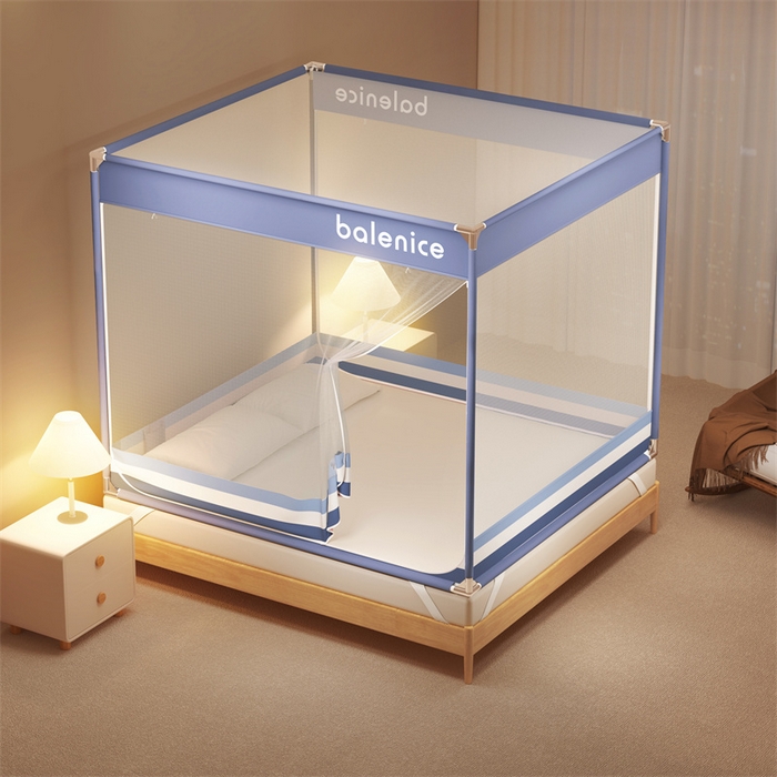 91家纺网 家纺一手货源 找家纺 佳梦家纺 2025新款光年系列坐床蚊帐 光年蓝