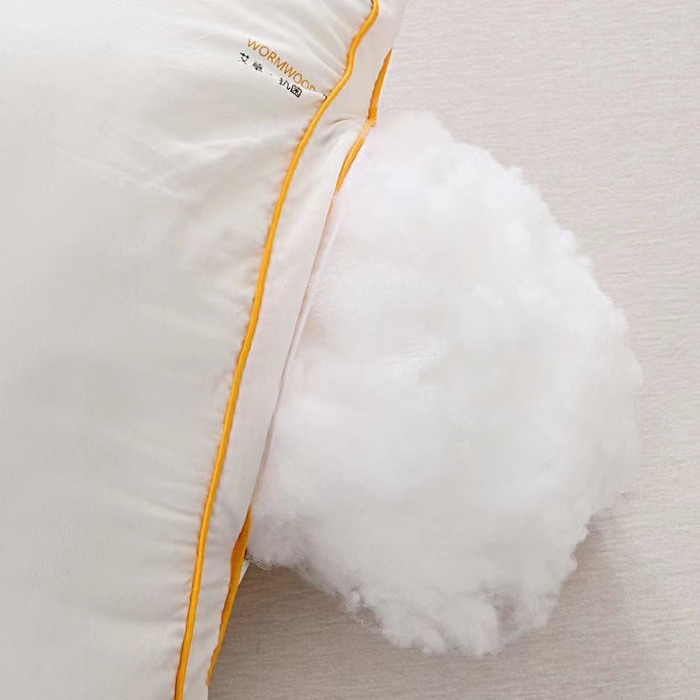 91家纺网 家纺一手货源 找家纺 永乐枕芯 2025新款热款艾草双边立体羽丝绒枕头枕芯（尺寸可定制） 高克重枕 立体米白 48x74cm/只