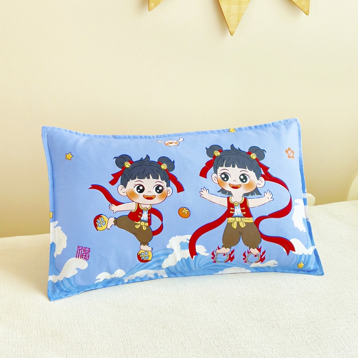 91家纺网 家纺一手货源 找家纺 鱼宝 2025新款全棉幼儿园套件 三件套—童真系列 哪吒闹海