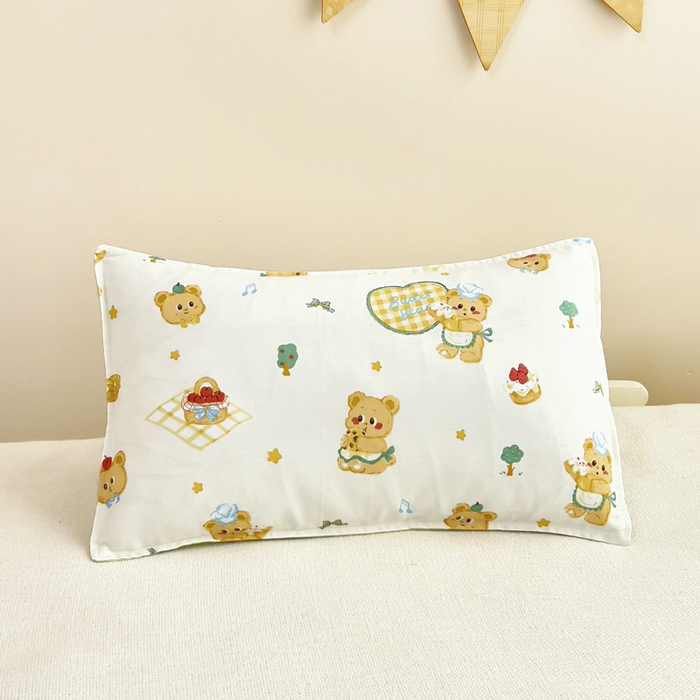 91家纺网 家纺一手货源 找家纺 鱼宝 2025新款全棉幼儿园套件 三件套—童真系列 围裙小熊