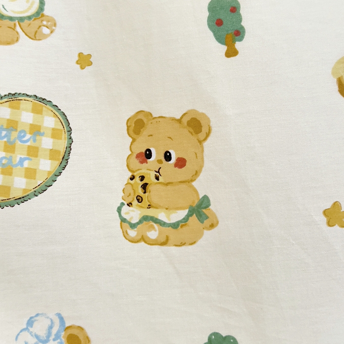 91家纺网 家纺一手货源 找家纺 鱼宝 2025新款全棉幼儿园套件 三件套—童真系列 围裙小熊