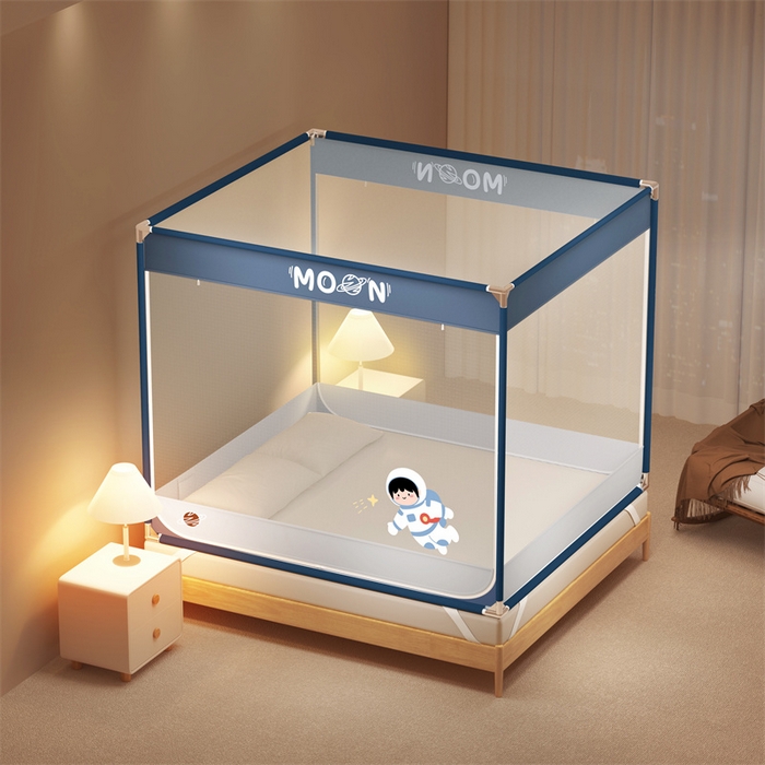 91家纺网 家纺一手货源 找家纺 佳梦家纺 2025新款柠檬烫画坐床蚊帐 遨游星际