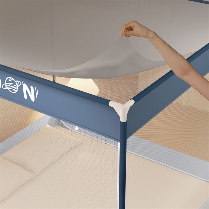 91家纺网 家纺一手货源 找家纺 佳梦家纺 2025新款柠檬烫画坐床蚊帐 遨游星际