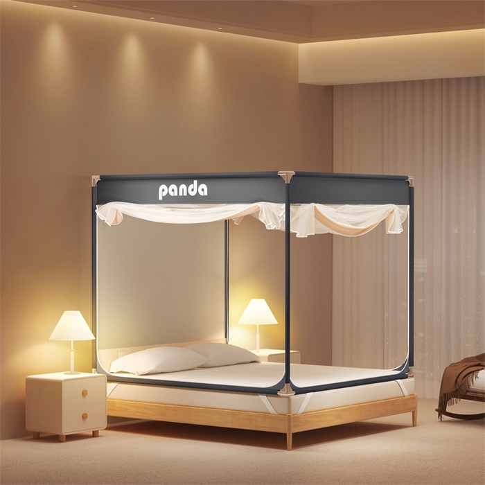 91家纺网 家纺一手货源 找家纺 （总）佳梦家纺 2025新款柠檬烫画坐床蚊帐