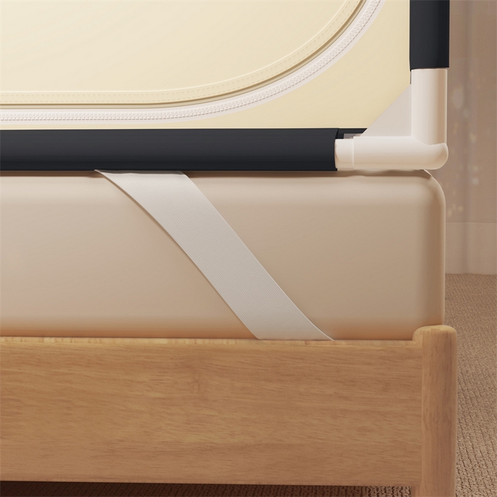 91家纺网 家纺一手货源 找家纺 佳梦家纺 2025新款柠檬烫画坐床蚊帐 洛可可