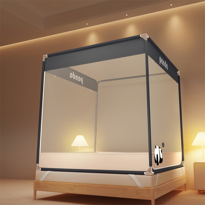 91家纺网 家纺一手货源 找家纺 佳梦家纺 2025新款柠檬烫画坐床蚊帐 福宝趴趴