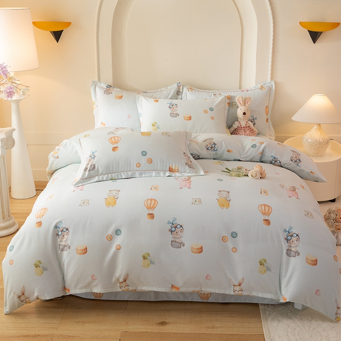 91家纺网 家纺一手货源 找家纺 （总1）巧玲珑2025新款A版高支高密生态长绒棉四件套