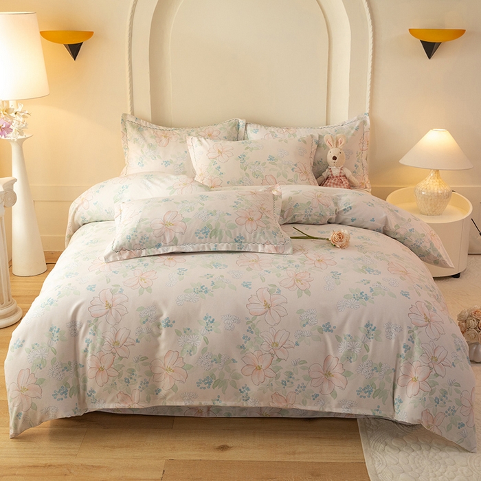 91家纺网 家纺一手货源 找家纺 （总1）巧玲珑2025新款A版高支高密生态长绒棉四件套