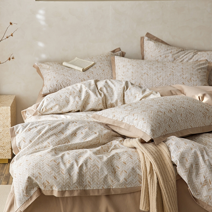 91家纺网 家纺一手货源 找家纺 千朵森 2025新款全棉高定印花磨毛拼角四件套-风格一 似锦