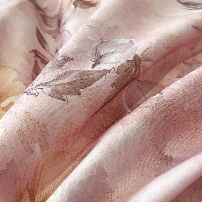 91家纺网 家纺一手货源 找家纺 格里芬 2025全棉加厚磨毛纯棉生态磨毛印花四件套 花涧-粉