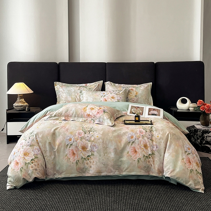 格里芬 2025全棉加厚磨毛纯棉生态磨毛印花四件套 花漫漫-绿