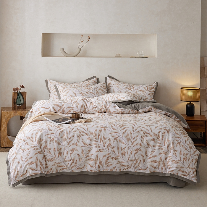 千朵森 2025新款全棉高定印花磨毛拼角四件套-风格一 雅韵