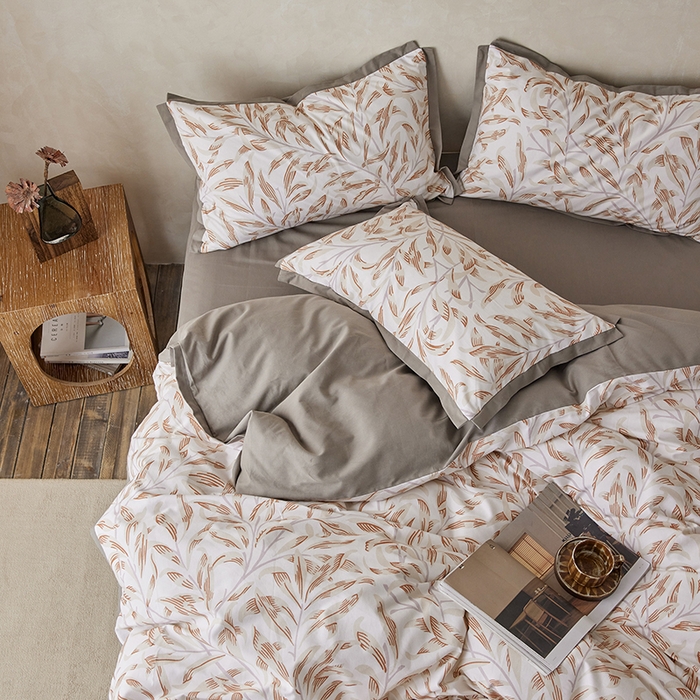 91家纺网 家纺一手货源 找家纺 千朵森 2025新款全棉高定印花磨毛拼角四件套-风格一 雅韵