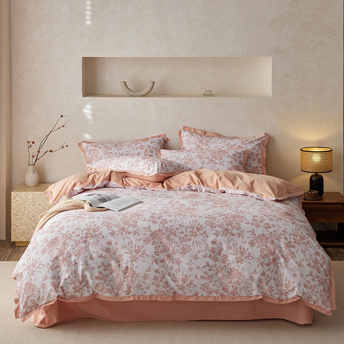 千朵森 2025新款全棉高定印花磨毛拼角四件套-风格一 芳华