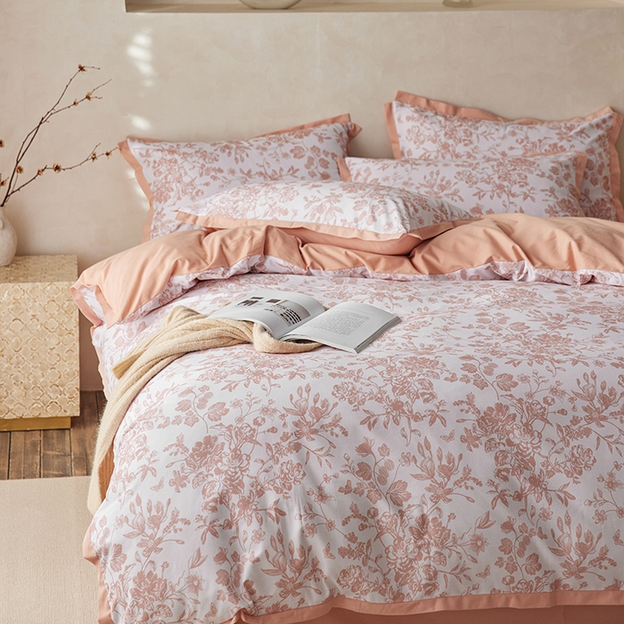 91家纺网 家纺一手货源 找家纺 千朵森 2025新款全棉高定印花磨毛拼角四件套-风格一 芳华