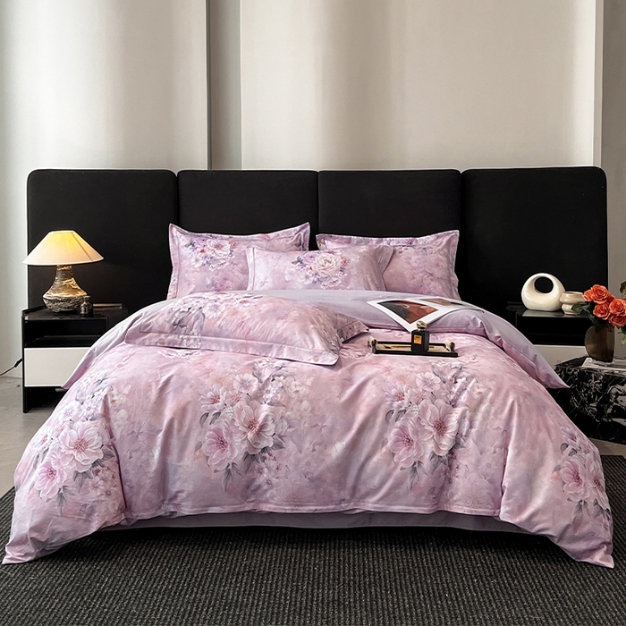 格里芬 2025全棉加厚磨毛纯棉生态磨毛印花四件套 花漫漫-紫