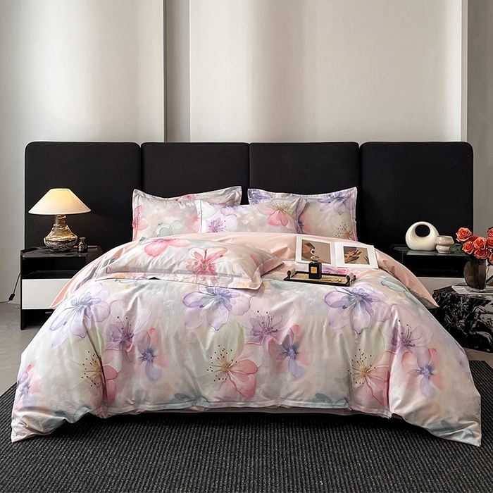 格里芬 2025全棉加厚磨毛纯棉生态磨毛印花四件套 幻影-粉