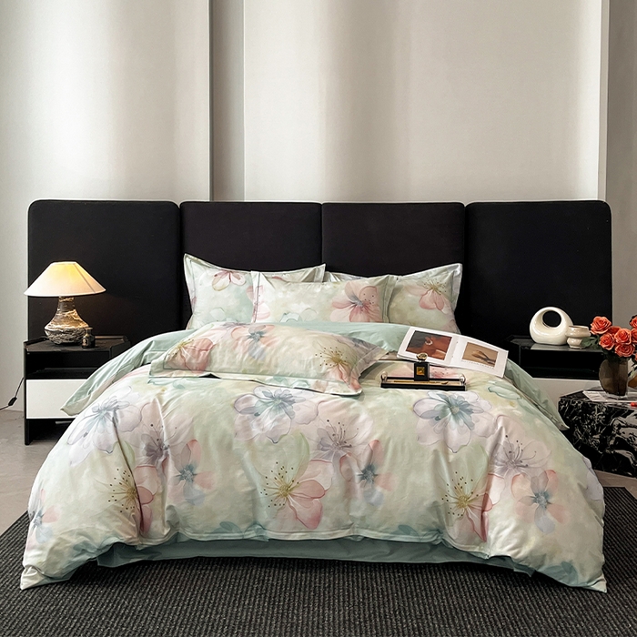 格里芬 2025全棉加厚磨毛纯棉生态磨毛印花四件套 幻影-绿