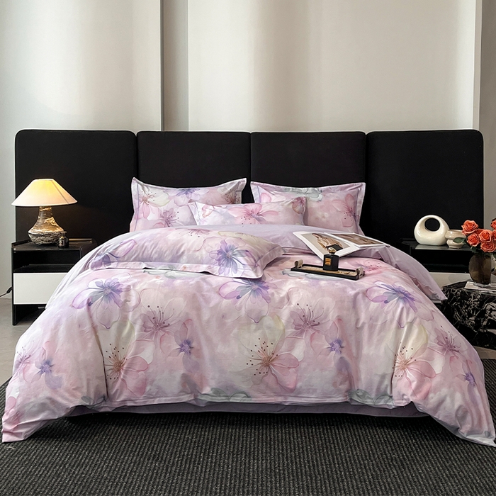 格里芬 2025全棉加厚磨毛纯棉生态磨毛印花四件套 幻影-紫