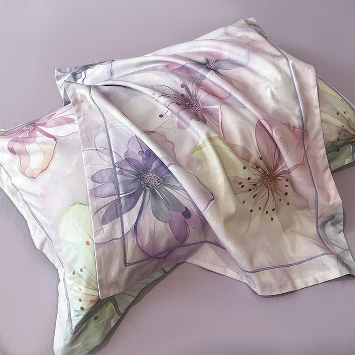 91家纺网 家纺一手货源 找家纺 格里芬 2025全棉加厚磨毛纯棉生态磨毛印花四件套 幻影-紫