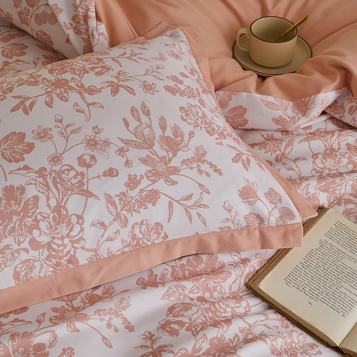 91家纺网 家纺一手货源 找家纺 千朵森 2025新款全棉高定印花磨毛拼角四件套-风格二 芳华