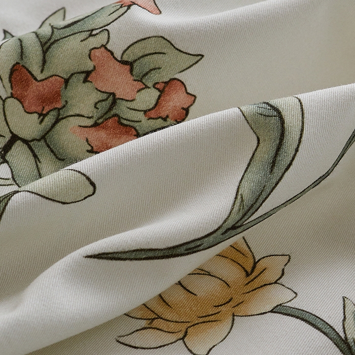 91家纺网 家纺一手货源 找家纺 千朵森 2025新款全棉高定印花磨毛拼角四件套-风格二 春晓