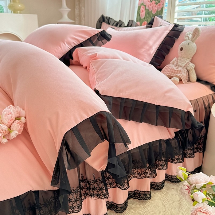 91家纺网 家纺一手货源 找家纺 （总）唐人居 2025新款韩式花边亲肤四件套--相遇系列