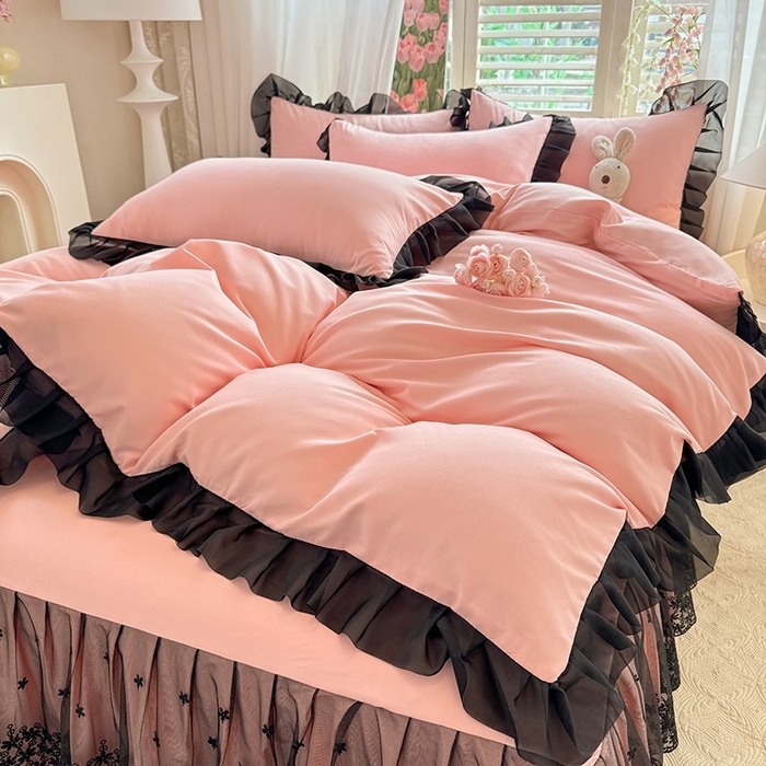 91家纺网 家纺一手货源 找家纺 （总）唐人居 2025新款韩式花边亲肤四件套--相遇系列