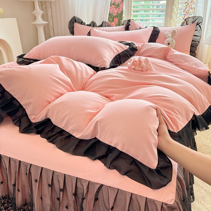 91家纺网 家纺一手货源 找家纺 （总）唐人居 2025新款韩式花边亲肤四件套--相遇系列