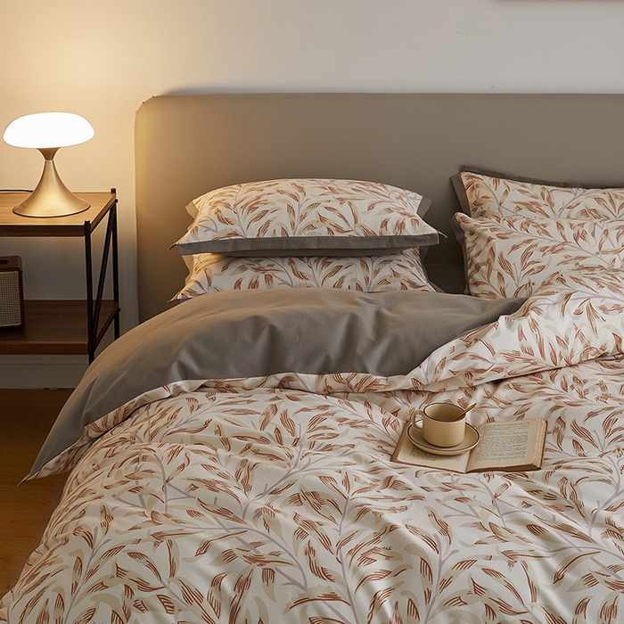 91家纺网 家纺一手货源 找家纺 千朵森 2025新款全棉高定印花磨毛拼角四件套-风格二 雅韵