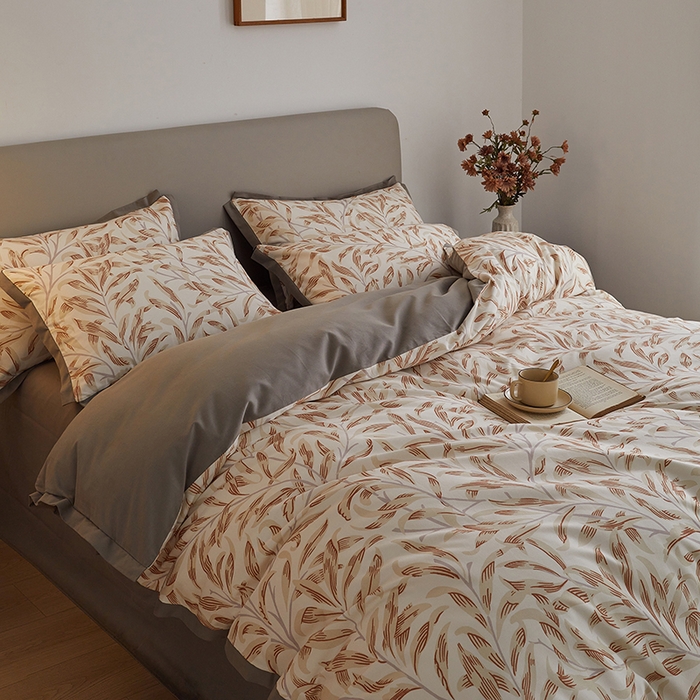 千朵森 2025新款全棉高定印花磨毛拼角四件套-风格二 雅韵