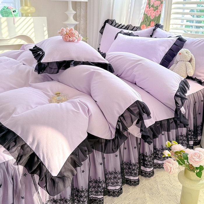 91家纺网 家纺一手货源 找家纺 （总）唐人居 2025新款韩式花边亲肤四件套--相遇系列